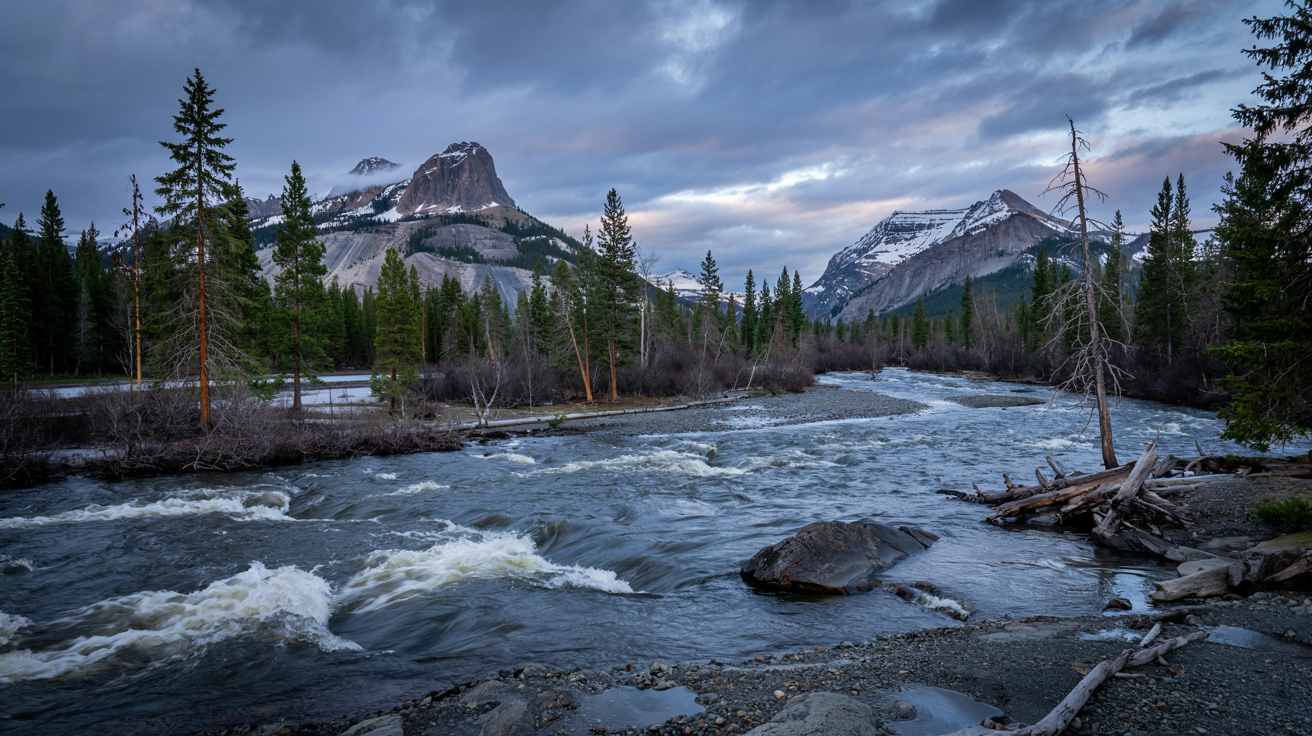 River in a moody day