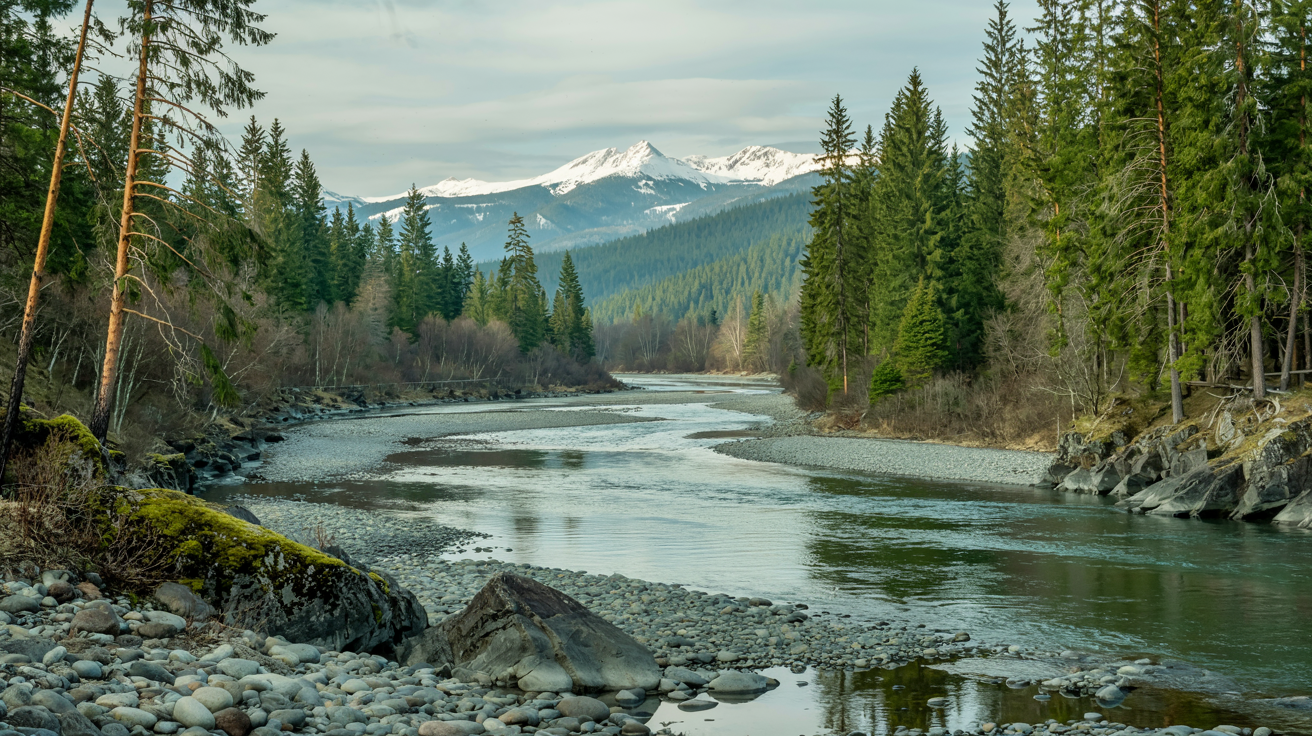 View of winding river